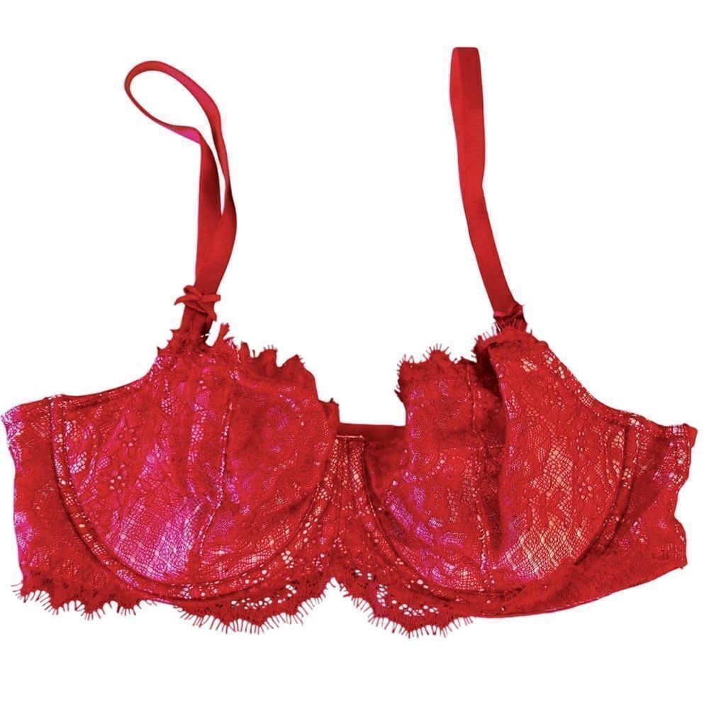 Victoria’s Secret burgundy lace Dream Angels pushup without padding bra size 34D